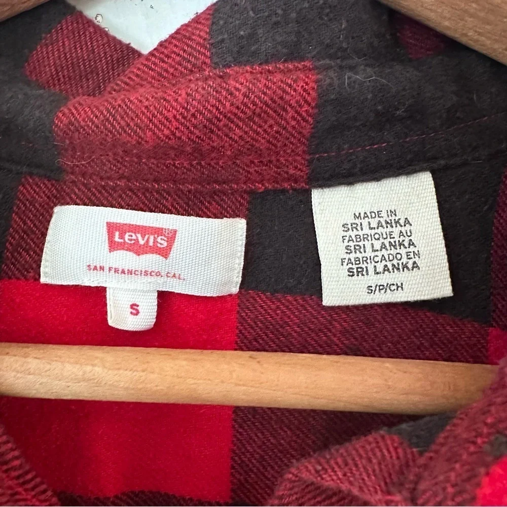 Levi’s Buffalo Plaid Cotton Blend Flannel Mens Work Button Down Size Medium